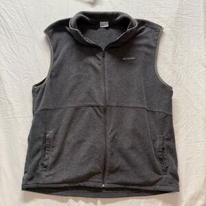 Columbia Fleece Vest Mens XXL Full Zip Sleeveless Jacket Gray Outdoor